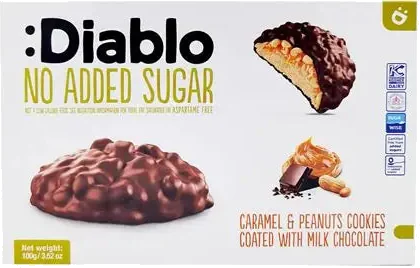 :Diablo Karamell-Erdnuss-Kekse mit Milchschokolade ohne Zuckerzusatz