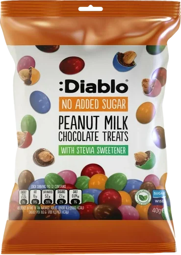 :Diablo Erdnüsse in Milchschokolade ohne Zuckerzusatz